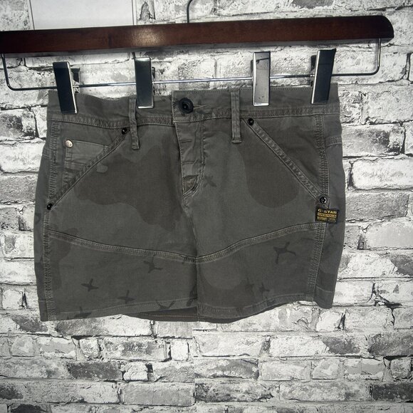 EUC G-Star Raw Women's Denim Skirt Grey Camouflage Size 27 - Picture 1 of 15